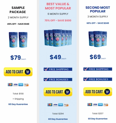 Cardio Slim Tea Price List