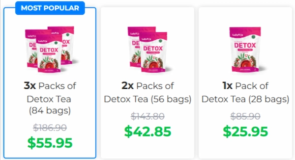 Lulutox Detox Tea Price Details