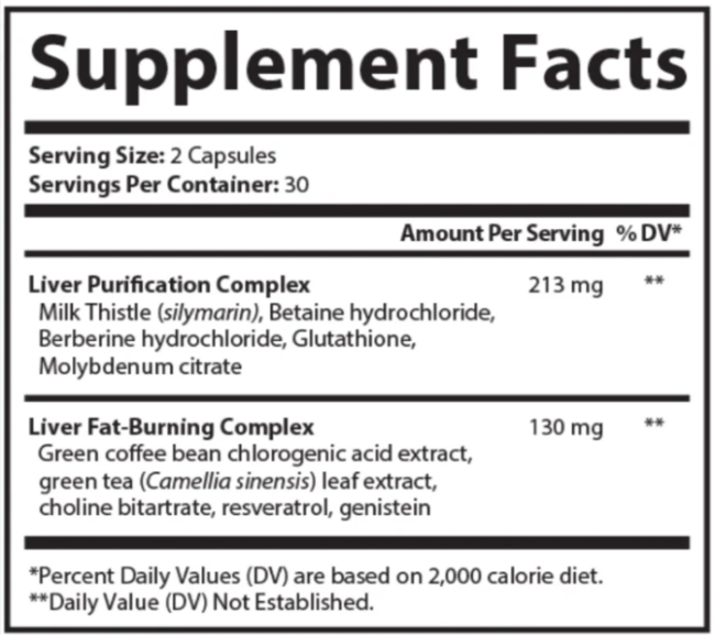 HepatoBurn Supplement Facts