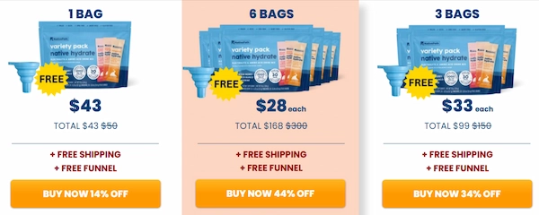 NativePath Hydrate Stick Packs Price Details